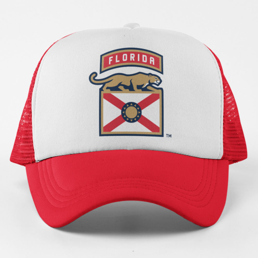 NEW Florida Panthers Alt State Flag Foam Trucker Mesh Snapback Hat 2TONE RED